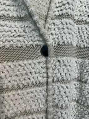 NIC+ZOE Beautiful Cream and Tan Textured Open-Front Cardigan